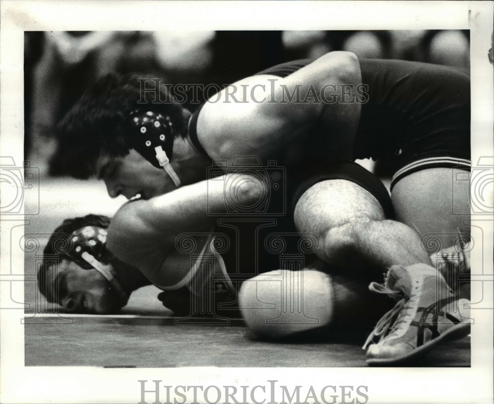 1986 Press Photo Tim Conners vs Wayne Bontempo-wrestling - cvb47889 - Historic Images