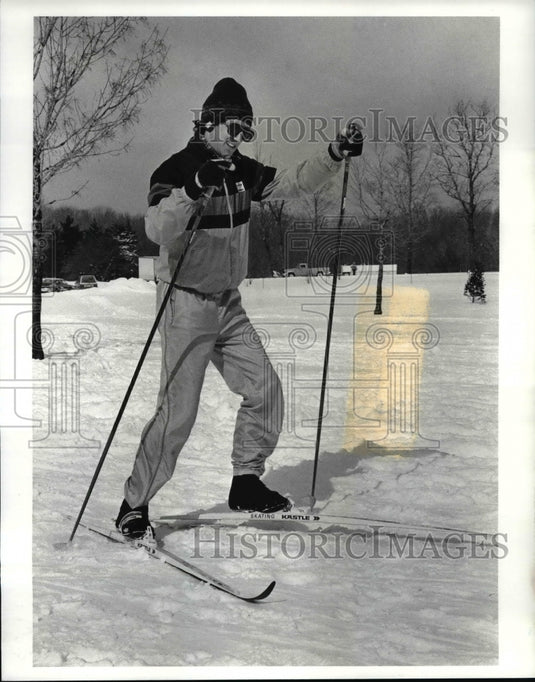 1988 Press Photo Mike Foley on ski race at Punderson State Park - cvb48279 - Historic Images