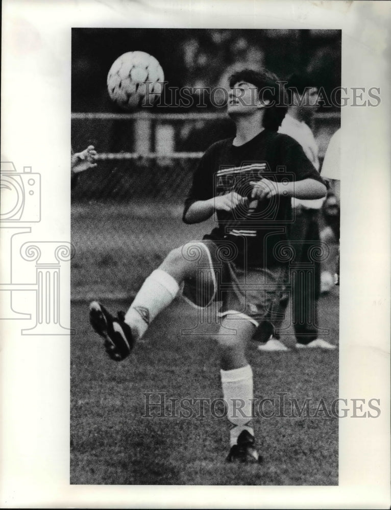 1990 Press Photo Bay High Soccer, Karen Winslow - cvb48536 - Historic Images