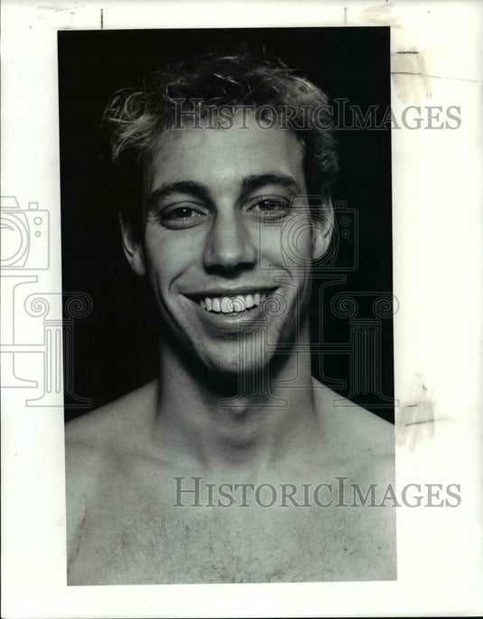 1990 Press Photo Cleveland State University swimmer, Dean Potts - cvb48845 - Historic Images