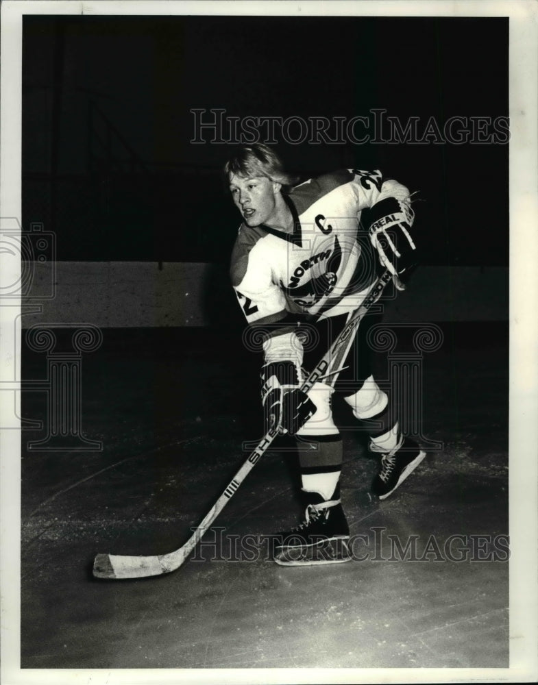 1983 Press Photo Brad Andrews of North Olmsted High Hockey team - cvb49156 - Historic Images