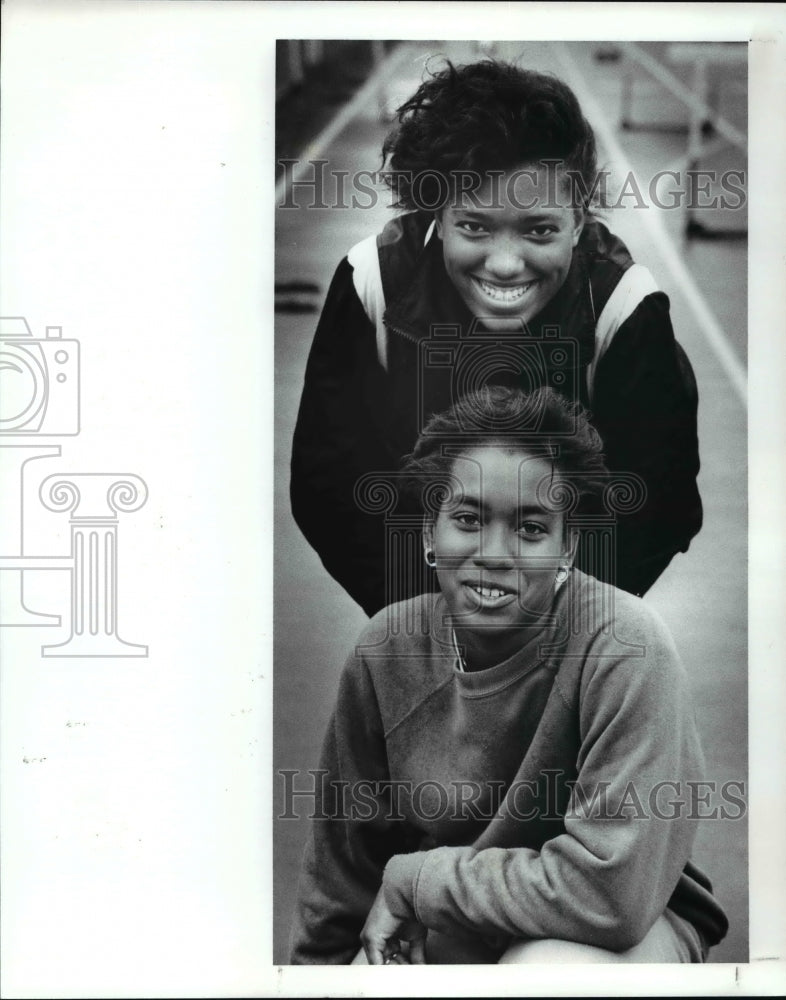 1989 Press Photo Shawn and Angie McIntyre of Orange High track team - cvb49165 - Historic Images