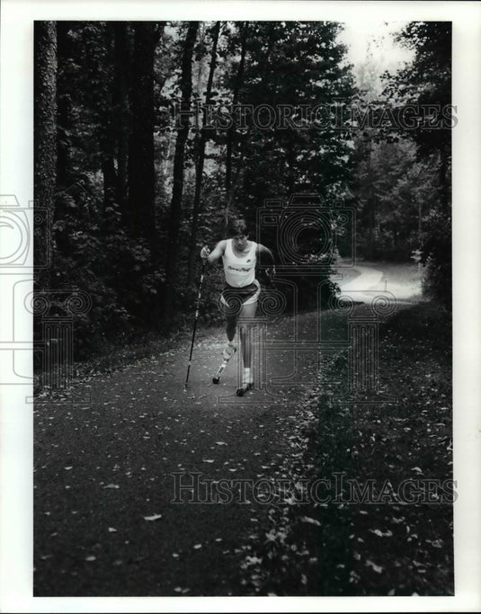 1991 Press Photo Betsy Youngman Working Out on Roller Skis - cvb49354 - Historic Images
