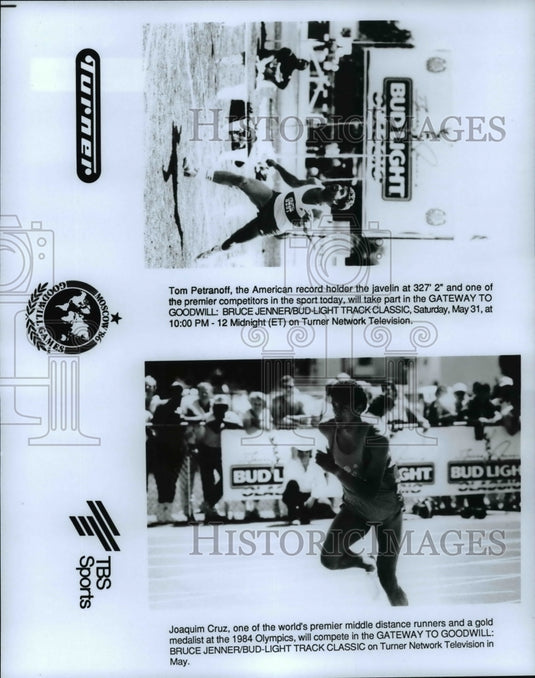 1986 Press Photo Tom Petranoff & Joaquim Cruz on Moscow '86 Goodwill Games - Historic Images