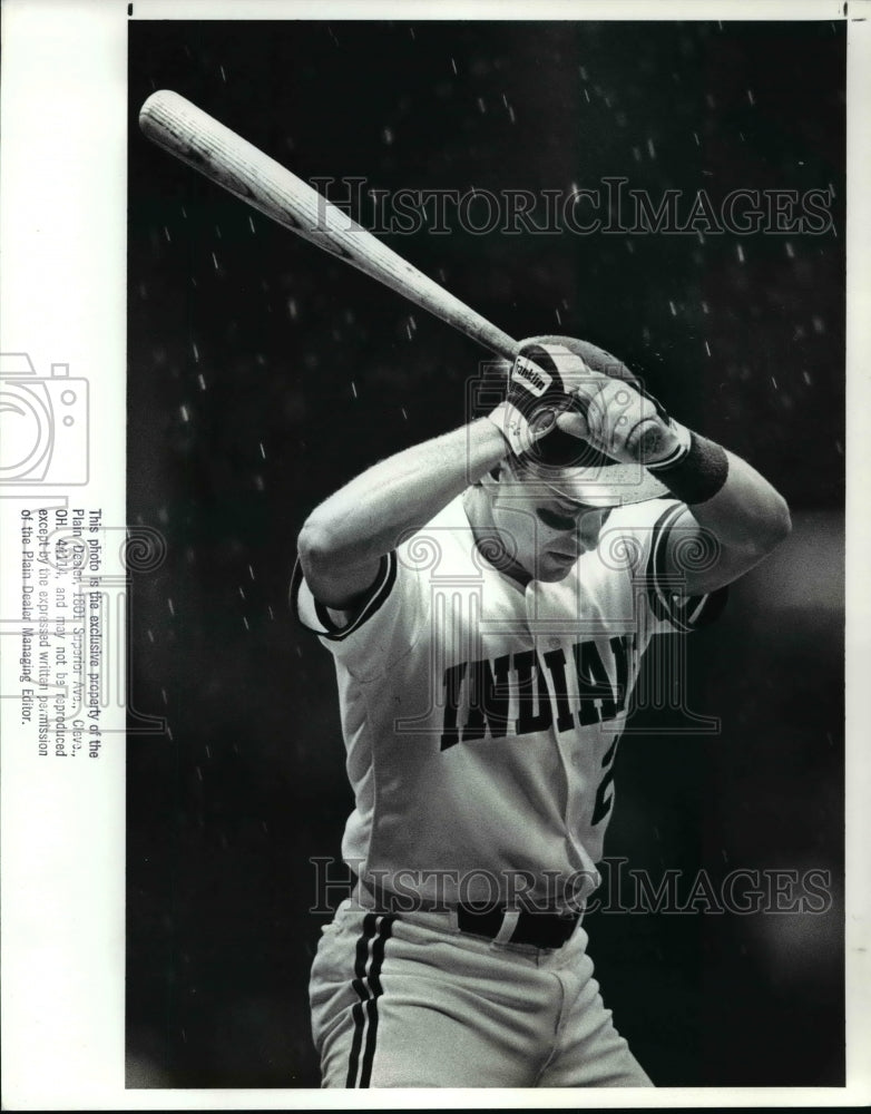 1988 Press Photo Brook Jacoby Had the Last at Bat Before the Game was Called - Historic Images