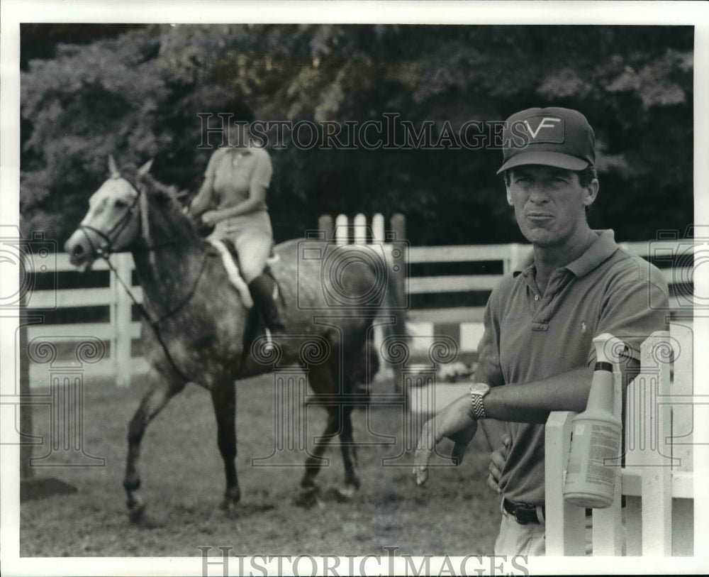 1987 Press Photo Mike Matz-Prescott Classic Horse Show - cvb49653 - Historic Images