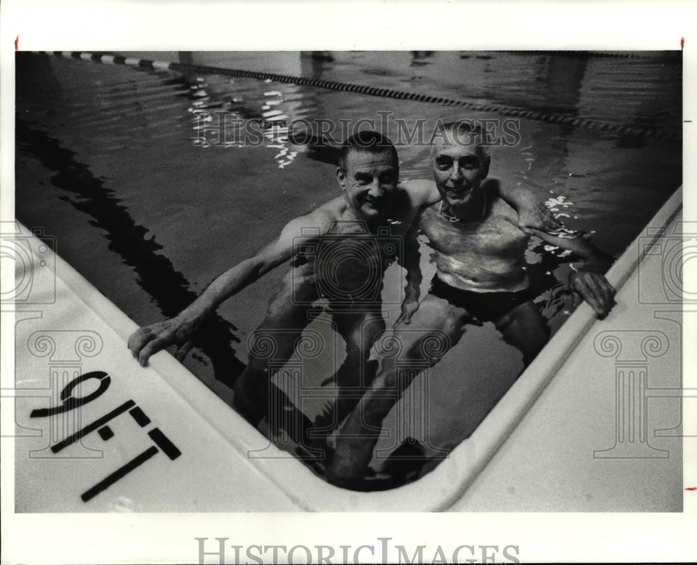 1990 Press Photo Paul Krup &amp; George Rafter Will be Competing in Swimming Event - Historic Images