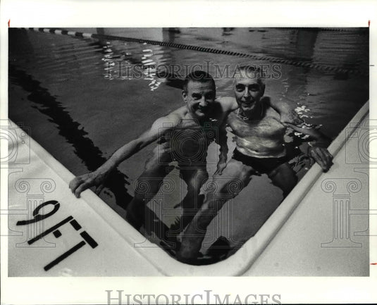 1990 Press Photo Paul Krup & George Rafter Will be Competing in Swimming Event - Historic Images