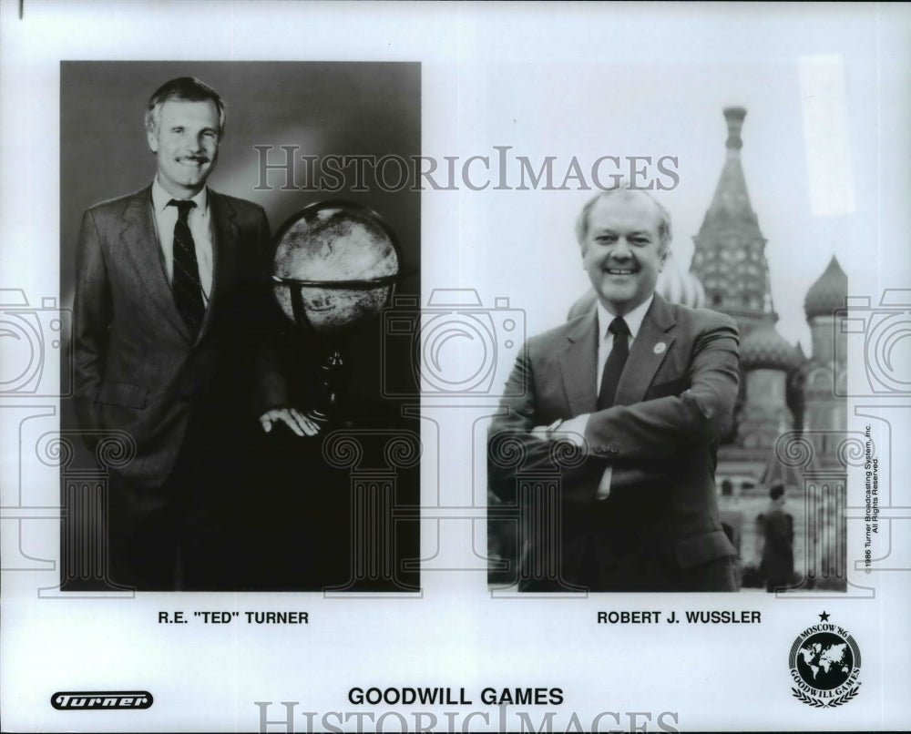 Press Photo Goodwill Games-R.E. Ted Turner and Robert Wussler - cvb50025 - Historic Images