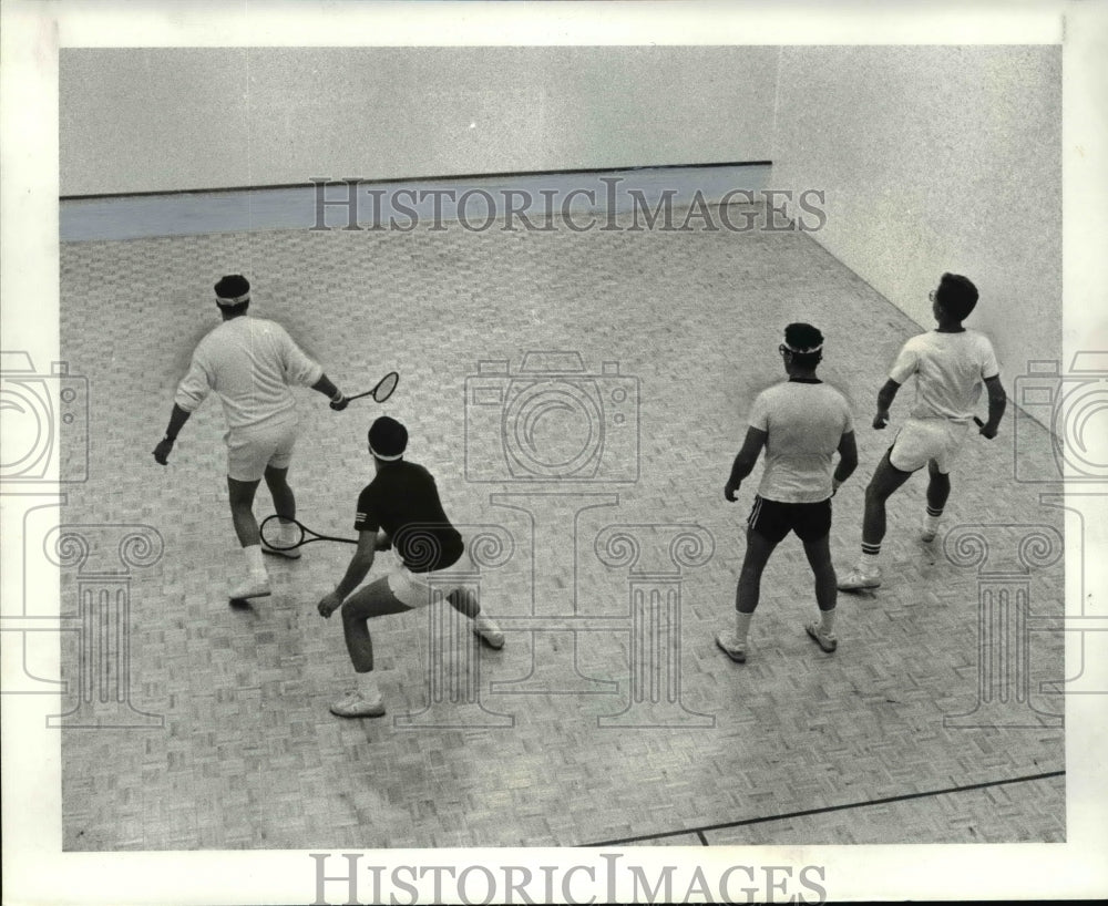 1984 Press Photo 13th Street Racquet Club, Squash doubles game - cvb50043 - Historic Images