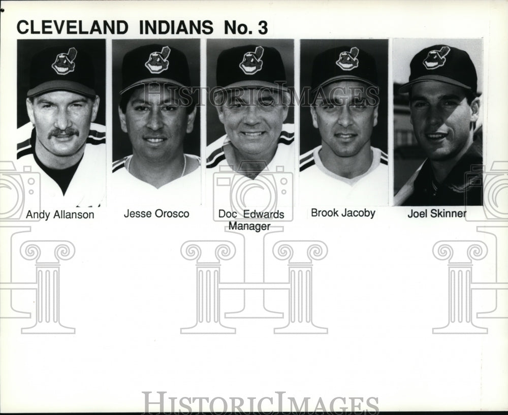 Press Photo Cleveland Indians No. 3 Players - cvb50631 - Historic Images
