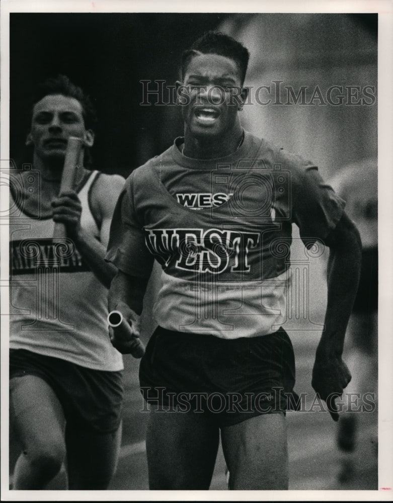 1991 Press Photo Edwin White-4X100 relay - cvb51047 - Historic Images
