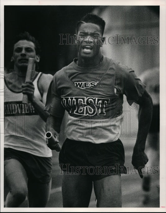1991 Press Photo Edwin White-4X100 relay - cvb51047 - Historic Images