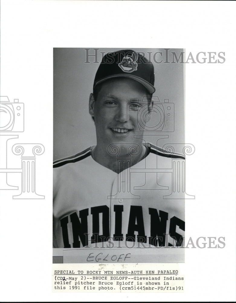 1991 Press Photo Bruce Egloff Cleveland Indians Relief Pitcher - cvb51275 - Historic Images