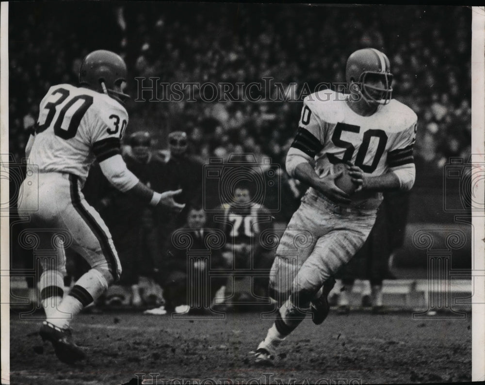 1965 Vince Costello of Browns Intercepts Redskin Ball with Parish-Historic Images
