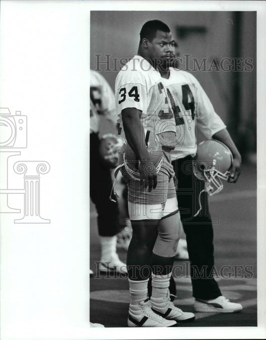 1989 Press Photo Kevin Mack, Cleveland Browns fullback - cvb52044 - Historic Images