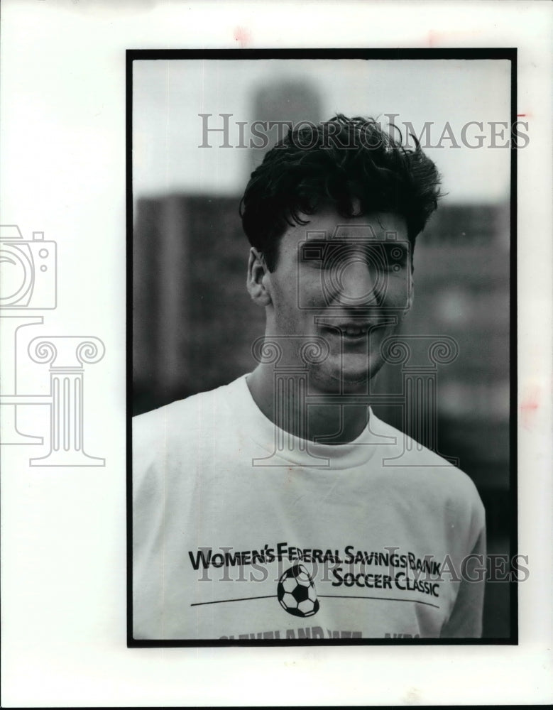 1991 Press Photo Head shot of Cleveland State Soccer Player, Len Olsavsky - Historic Images