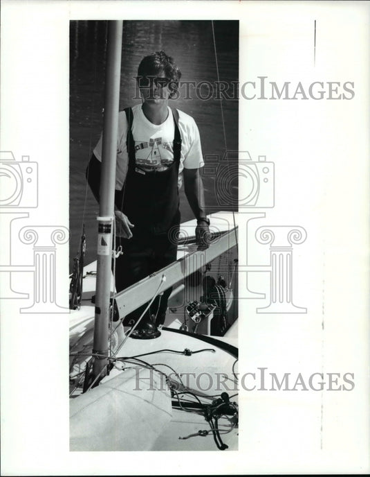 1990 Press Photo Vince Brun - Star Class Sailor - cvb52765 - Historic Images