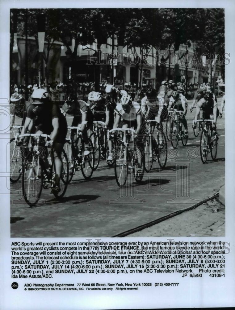 1990 Press Photo 77th Tour De France on "ABC's Wide World of Sports. - cvb53358- Historic Images