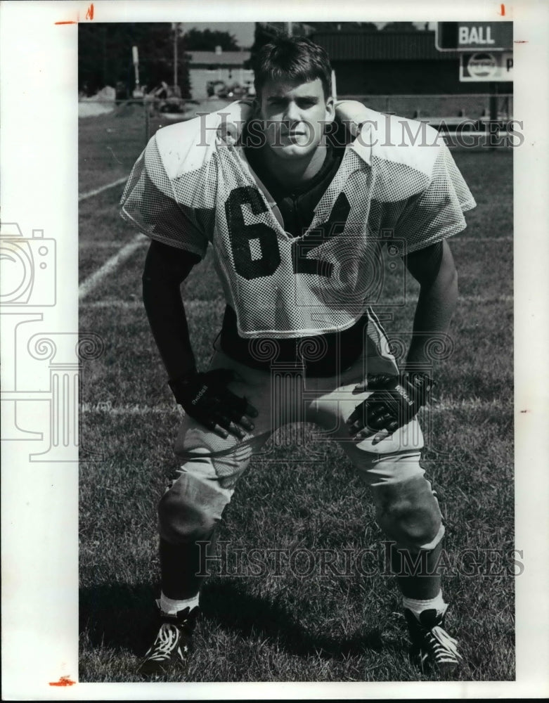 1990 Press Photo Rocky River football tackle-Brian Kean - cvb53476 - Historic Images