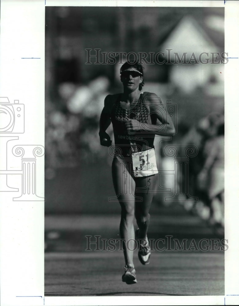 1991 Press Photo 1991 National City Corp. Triathlon winner, Karen Smyers - Historic Images