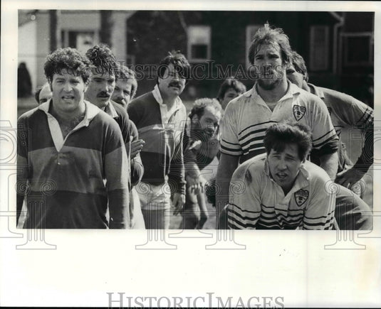 Press Photo Line Out - Columbus (left) and Rovers (right) waiting for the ball.- Historic Images