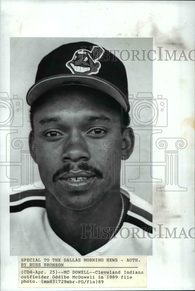 1989 Press Photo Cleveland Indians outfielder Oddibe McDowell in 1989 file photo - Historic Images