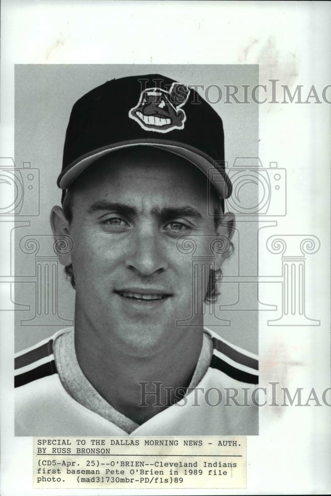 1989 Press Photo Cleveland Indians first baseman Pete O'Brien in 1989 file photo- Historic Images