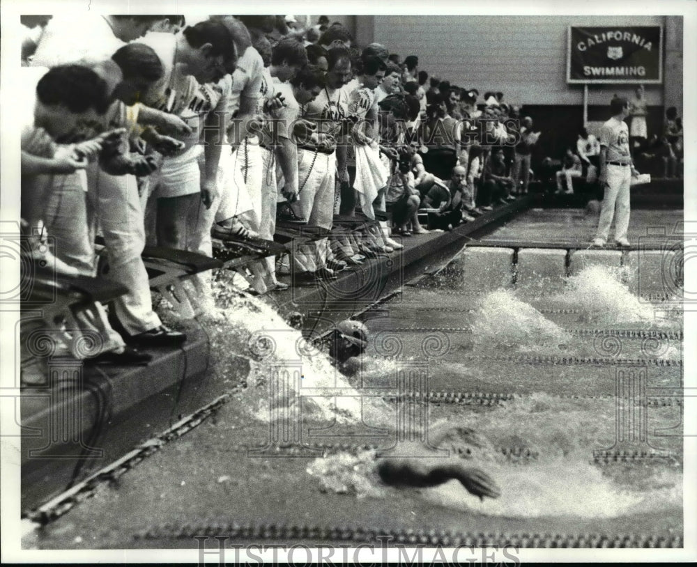 1984 Press Photo Raphael Vidal, University of Florida wins Preliminary Heat #4 - Historic Images