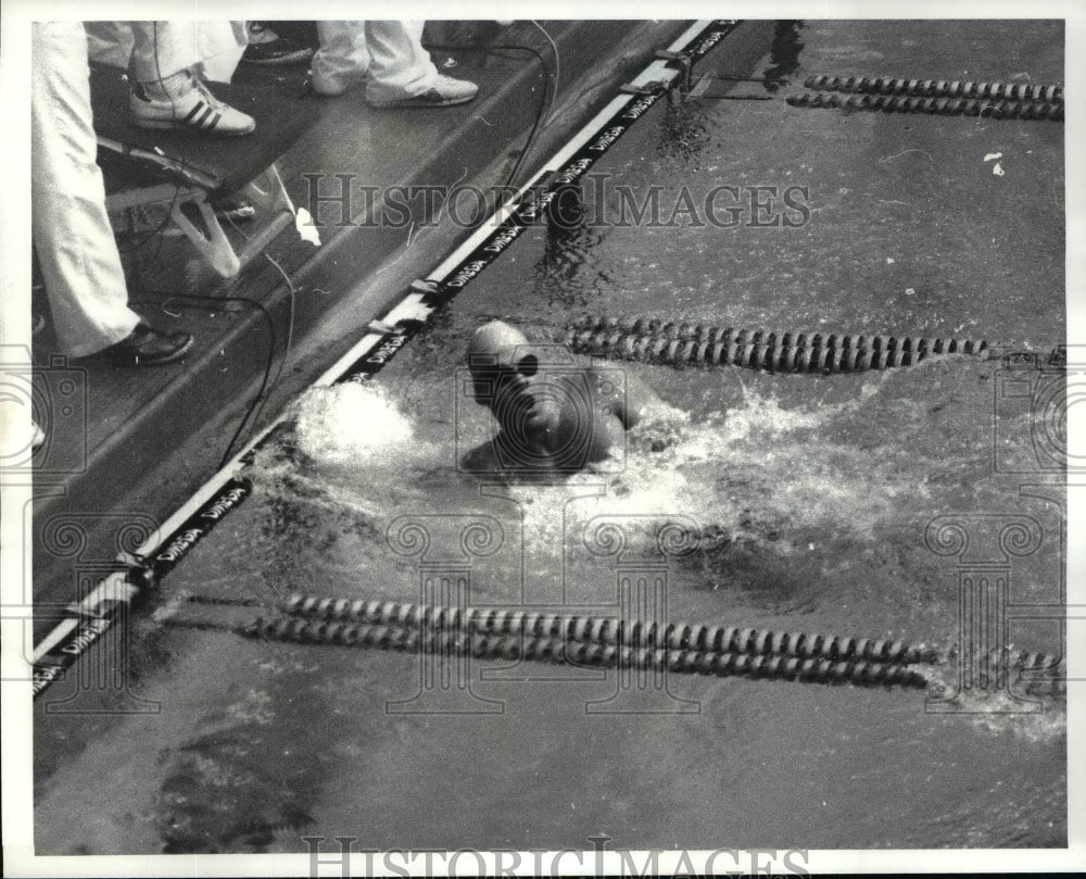 1984 Press Photo NCAA Swim Championships at CSU, 400 Yard Freestyle Relay Event - Historic Images