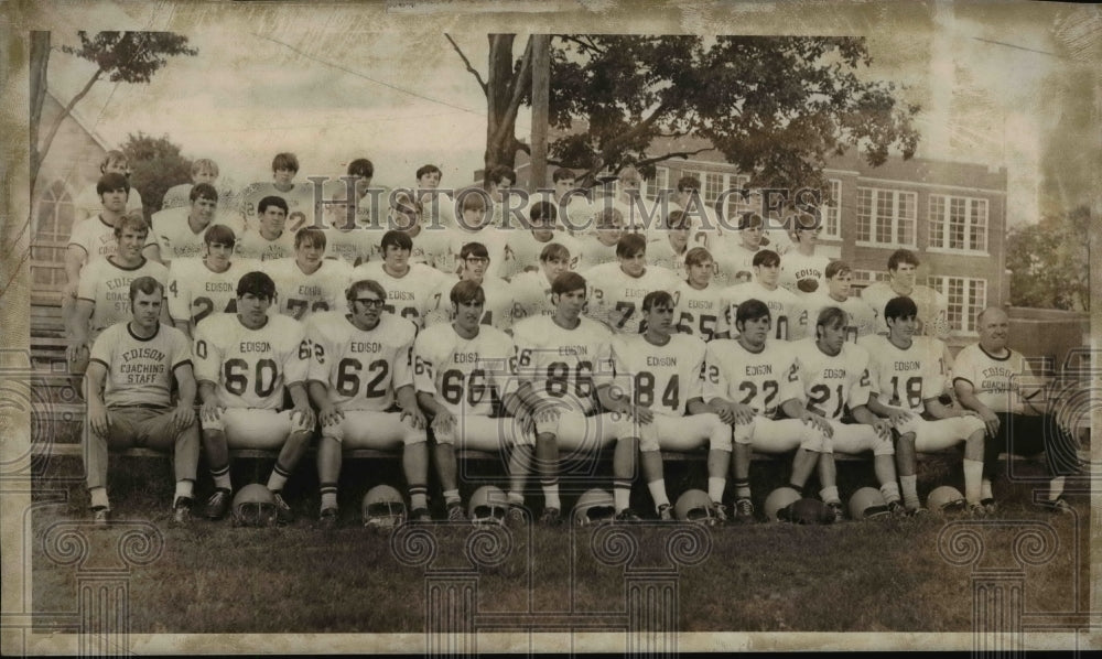 1971 Edison High Football team members-Historic Images