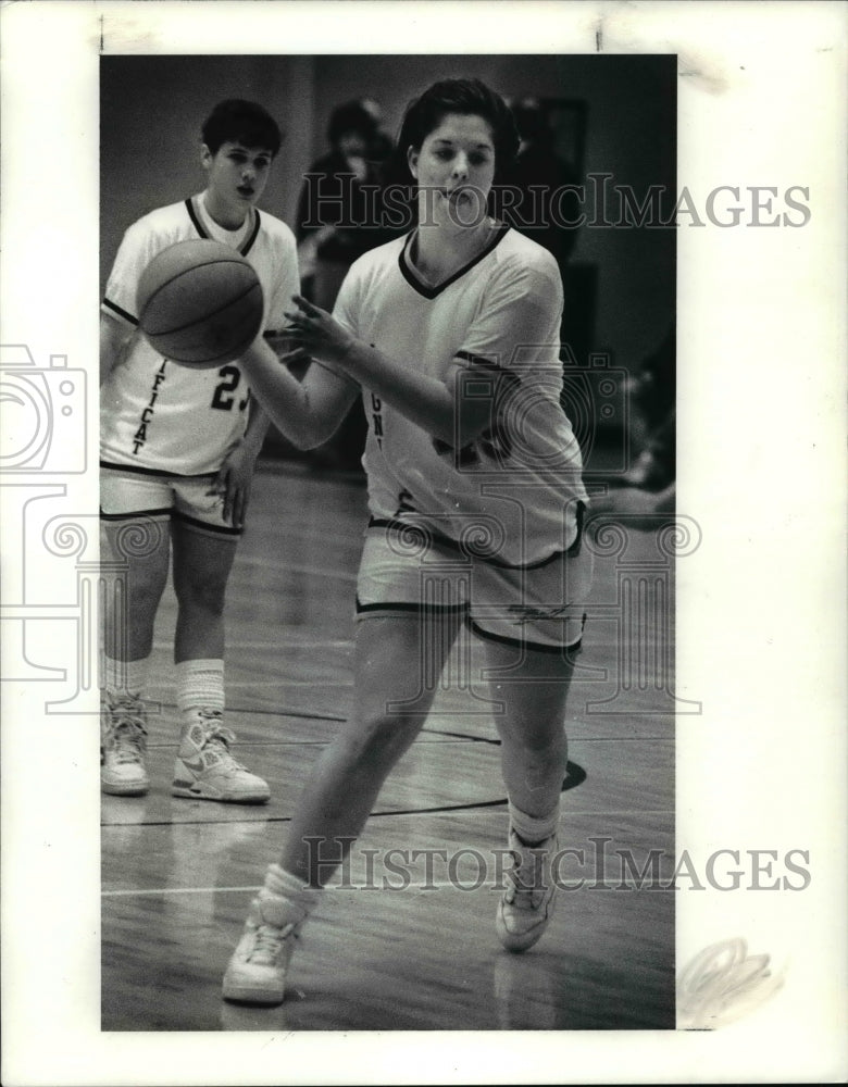 1990 Press Photo Beth Trzcinski, 45 Magnificat High School player - cvb55891- Historic Images