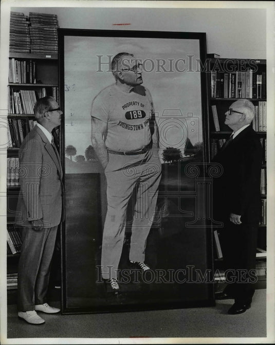 1973 A seven foot oil painting of the late Dwight (Dike) Beede-Historic Images
