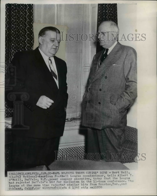 1950 Press Photo Bert Bell, (left) and Albert T. O'Neil - cvb56174-Historic Images