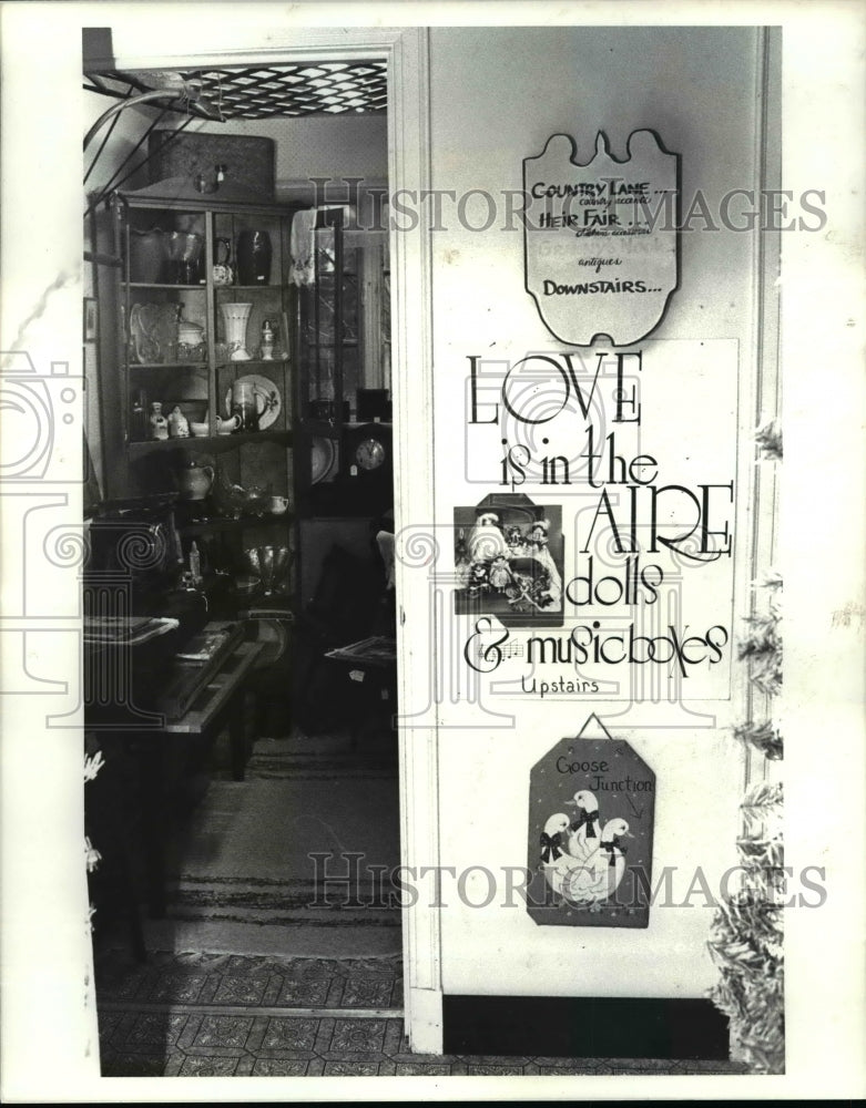 1986 Press PhotoArcade type antique shops. Country Heirs Avon, French Creek Dist - Historic Images