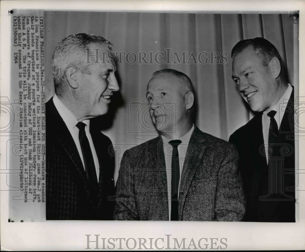 1964 Western coaches-Len Casonava, Johnny McKay, Hank Foldberg-Historic Images