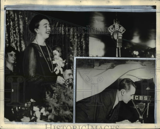 1933 Press Photo Mrs. Franklin D. Roosevelt went on the air over CBS network. - Historic Images