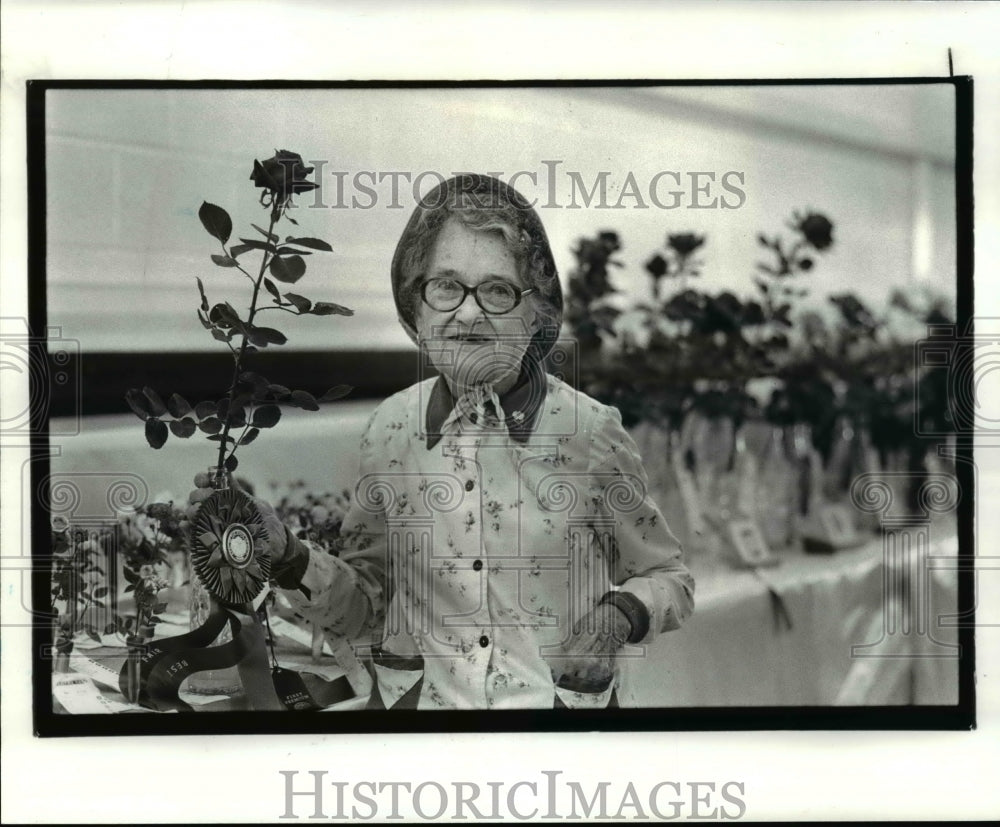 1986 Press Photo Frances Barman, best in show at Cuyahoga County Fair in Berea - Historic Images