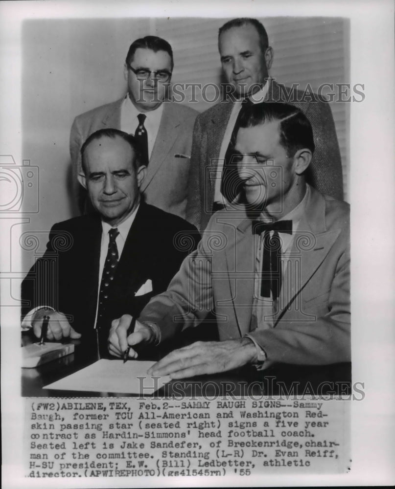 1955 Sammy Baugh signs on as Hardin Simmons&#39; head football coach-Historic Images