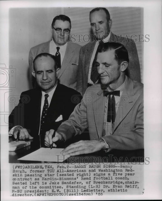 1955 Sammy Baugh signs on as Hardin Simmons' head football coach-Historic Images