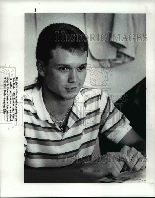 1988 Press Photo Mark Lewis draft choice for the Indians - Historic Images