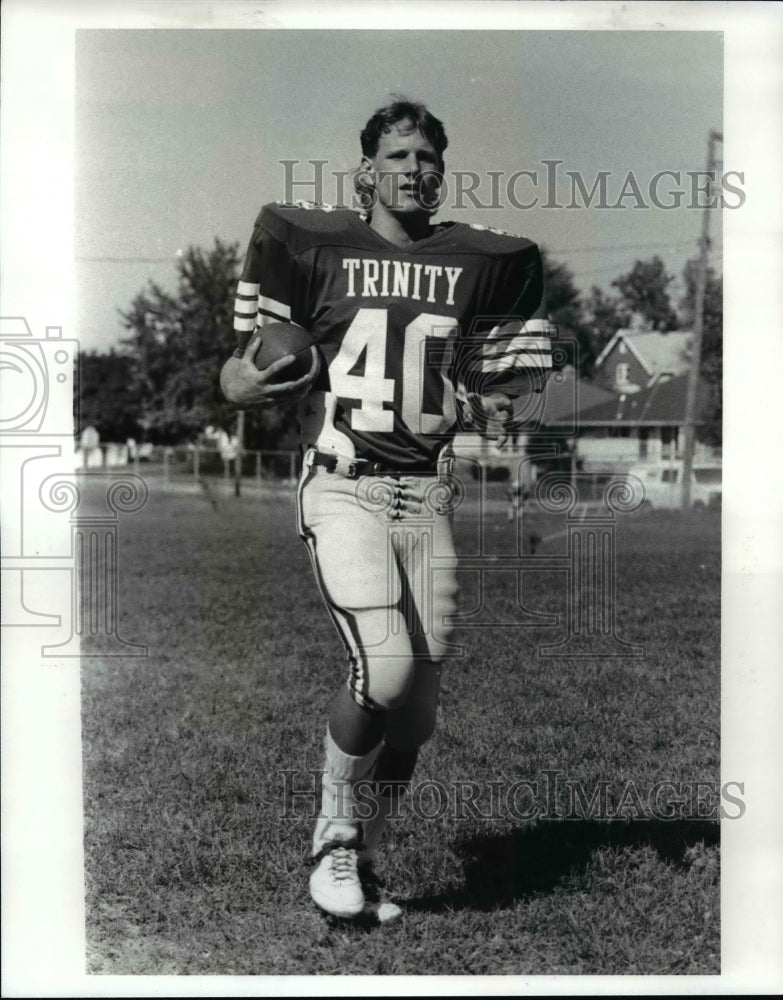 1986 Press Photo Mike Schum Acher, Trinity High Football, Junior Tailback - Historic Images