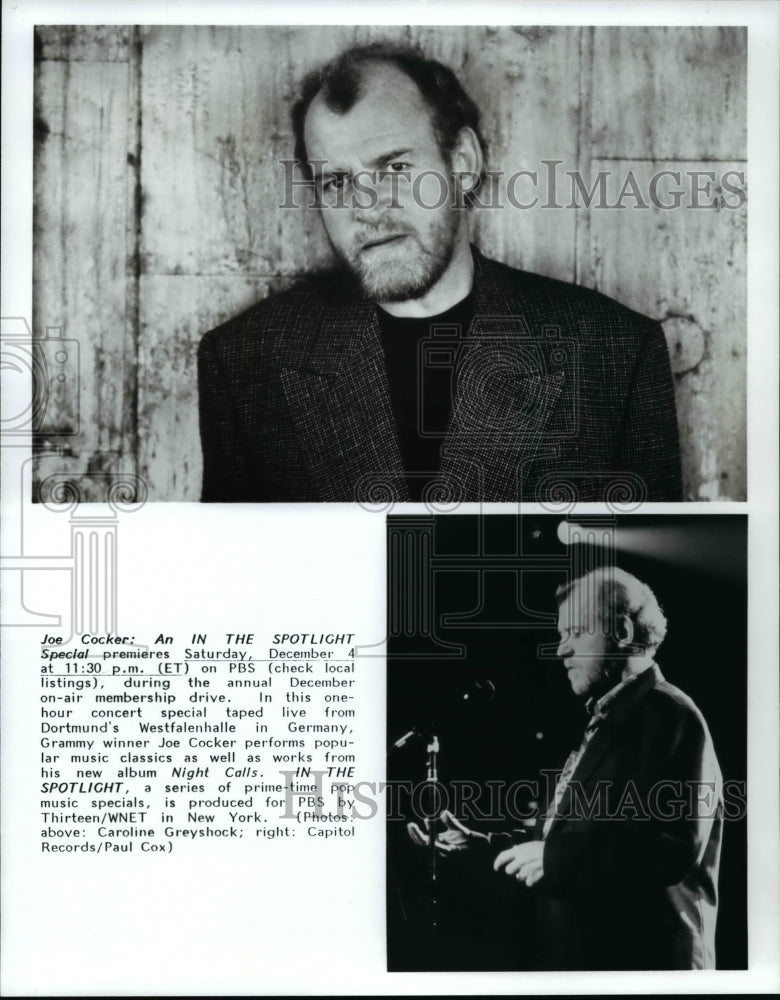 1994 Press Photo Joe Cocker: an in the Spotlight Special Premieres Sat. Dec. 4 - Historic Images