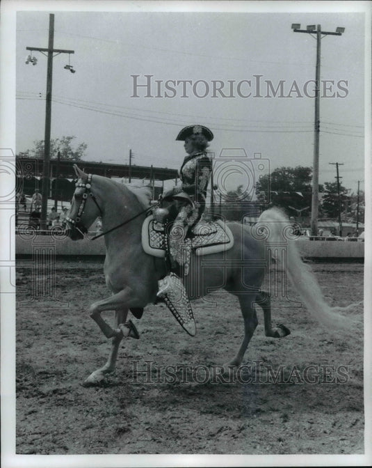 1970 Lady in Rhinestone on a Horse at Cuyahoga County Fair-Historic Images