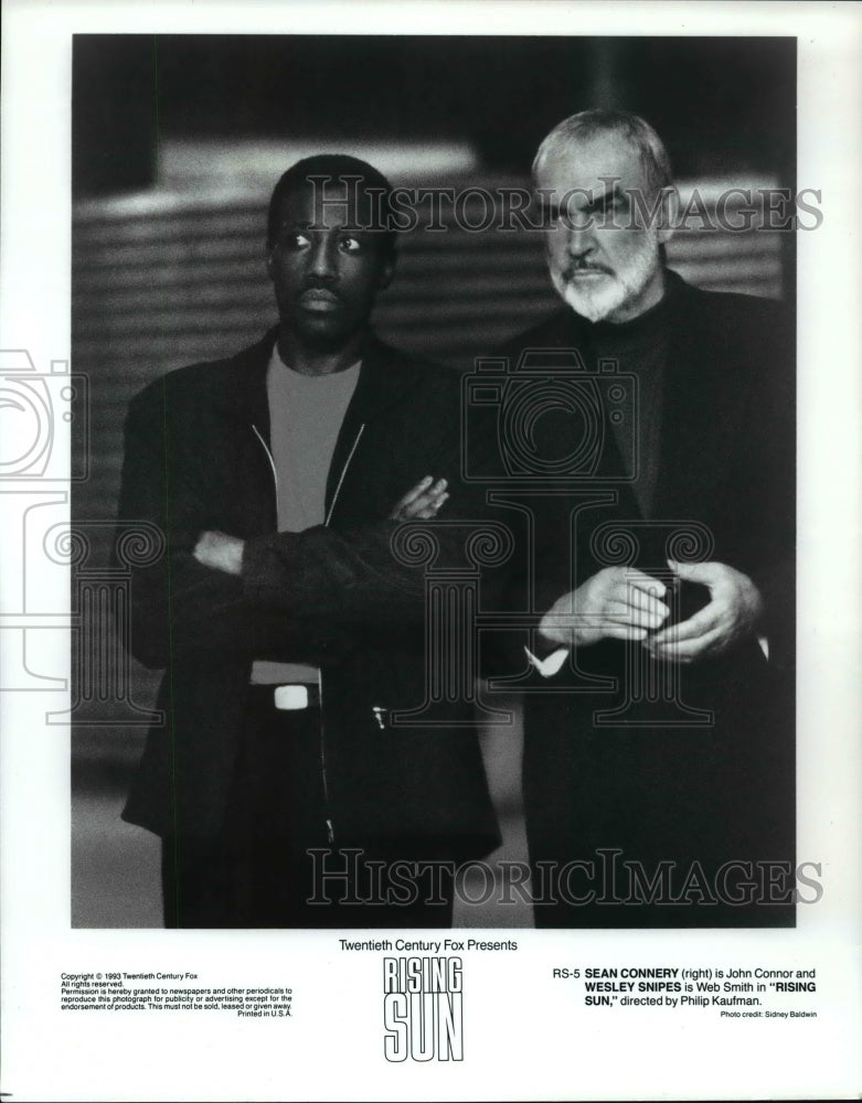 1994 Press Photo Rising Sun movie-Sean Connery and Wesley Snipes - cvb59604 - Historic Images