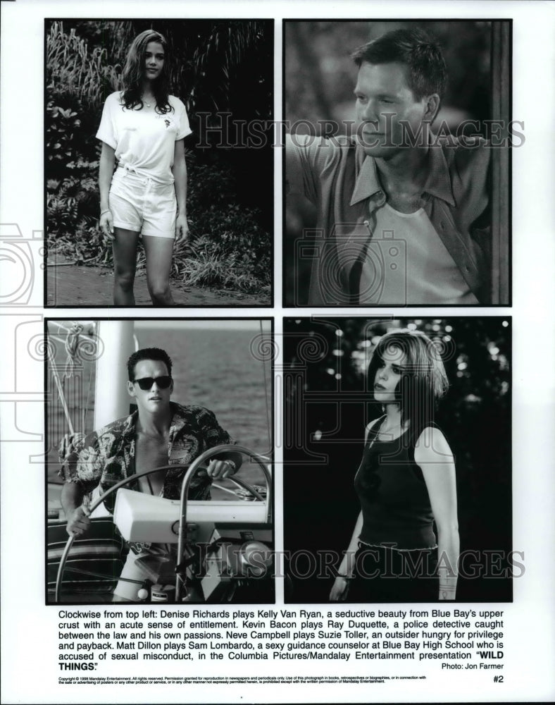 1998 Press Photo Cast from the Movie "Wild Things" - cvb59728 - Historic Images