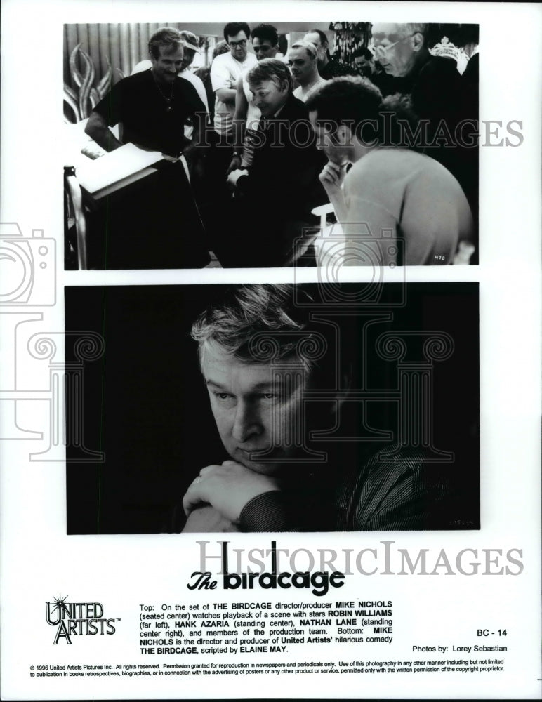1996 Press Photo Director/producer Mike Nichols and Actors of the The Birdcage - Historic Images