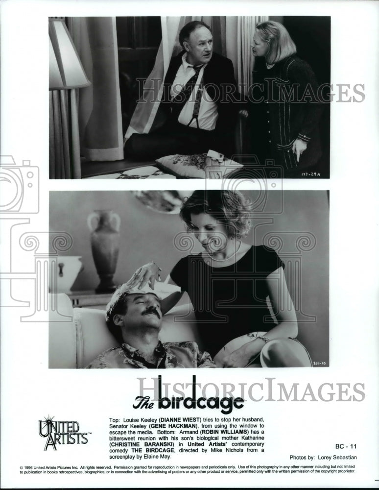 1996 Press Photo Scenes from the movie The Birdcage directed by Mike Nochols - Historic Images