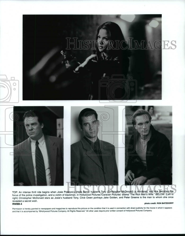 Press Photo Hale Berry, Christopher McDonald, Clive Owen, Peter Greene - Historic Images