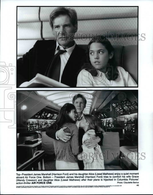 1997 Press Photo Presiden James Marshall (Harrison Ford) in "Air Force One" - Historic Images
